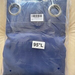 Blue Grommet Top Curtain Panel - 95" Length Blackout curtains
